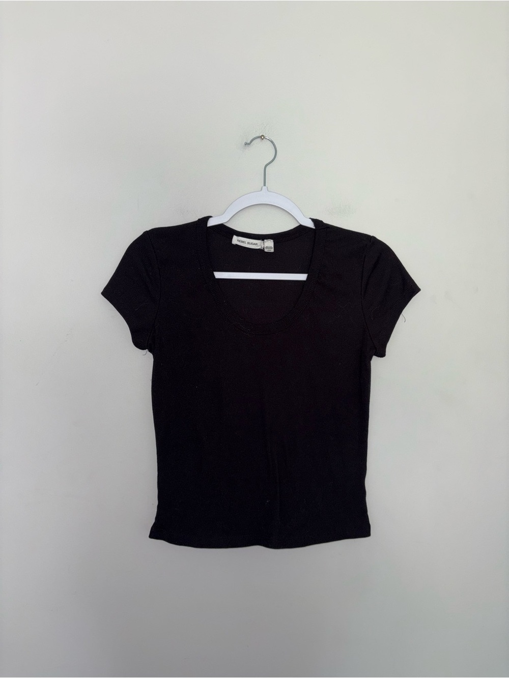 Rebel Sugar | Black Ribbed T-Shirt